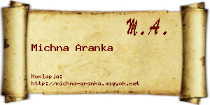 Michna Aranka névjegykártya